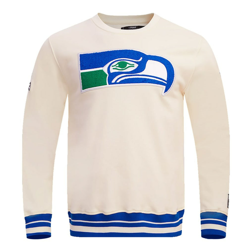 Seattle Seahawks Pro Standard Retro Classics Fleece Pullover Sweatshirt Cream