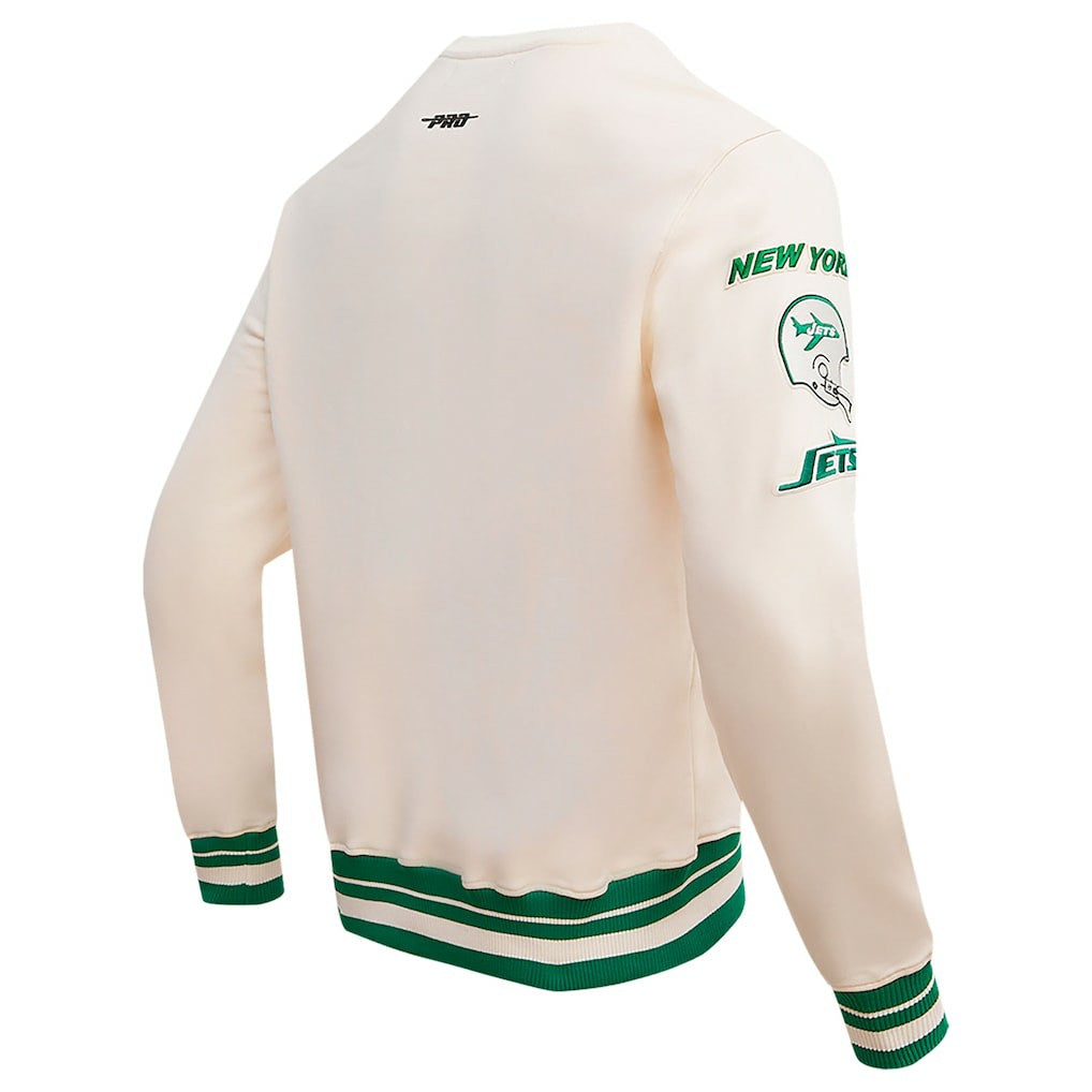 New York Jets Pro Standard Retro Classics Fleece Pullover Sweatshirt Cream