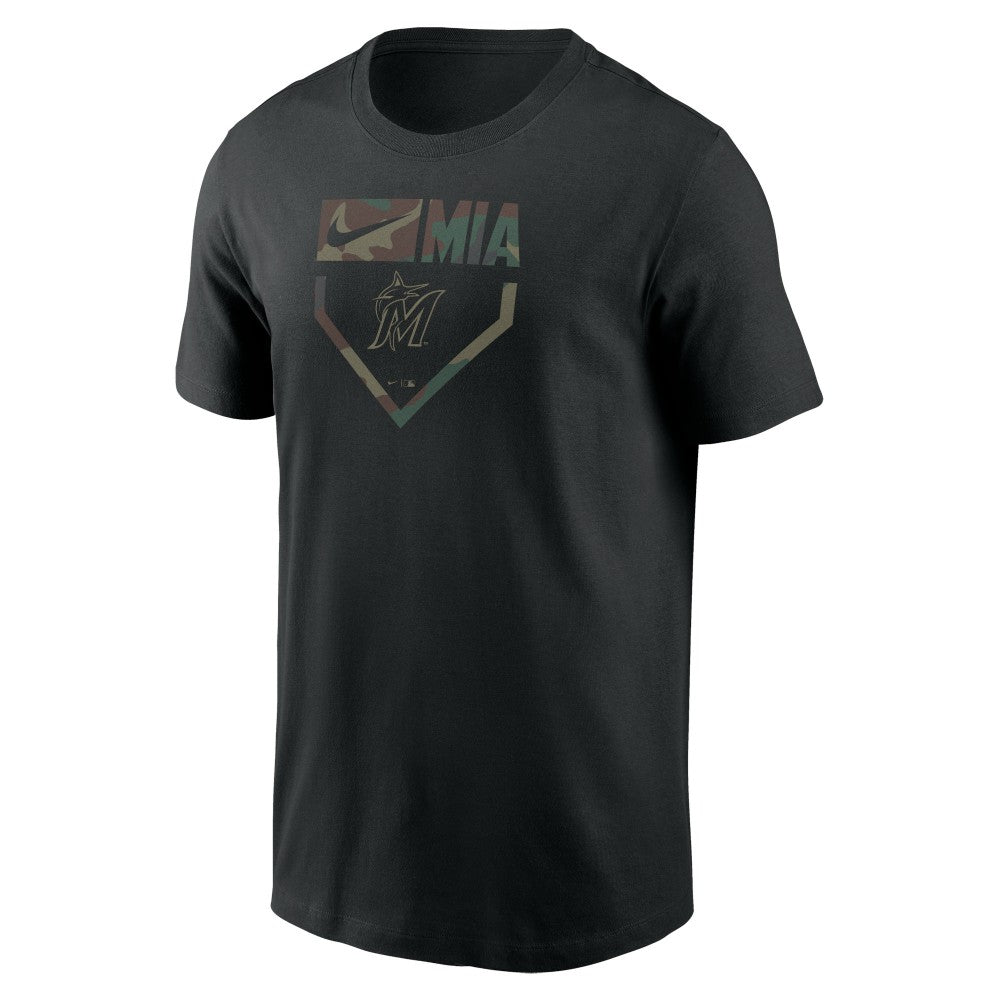 Miami Marlins Nike Camo T-Shirt - Black - Nike Lifestyle