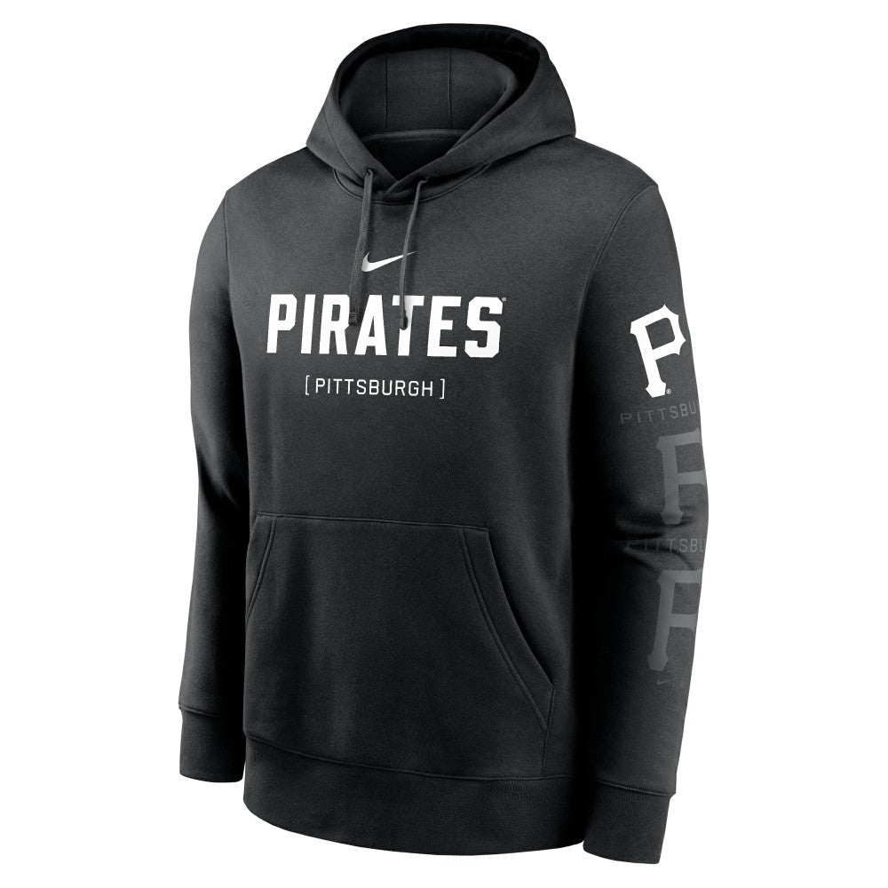 Pittsburgh Pirates Nike Fashion Club Pullover Hoodie - Black - Nike Lifestyle