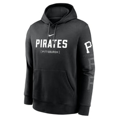 Pittsburgh Pirates Nike Fashion Club Pullover Hoodie - Black - Nike Lifestyle