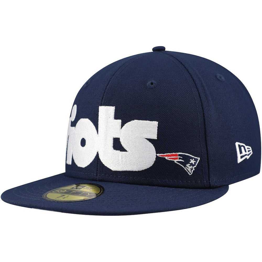New England Patriots New Era Checkered Undervisor 59FIFTY Fitted Hat Navy