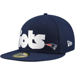 New England Patriots New Era Checkered Undervisor 59FIFTY Fitted Hat Navy