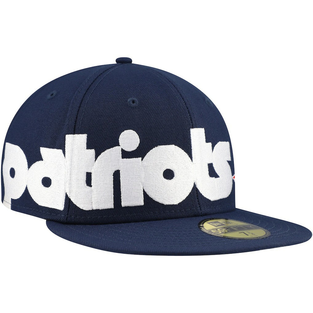 New England Patriots New Era Checkered Undervisor 59FIFTY Fitted Hat Navy