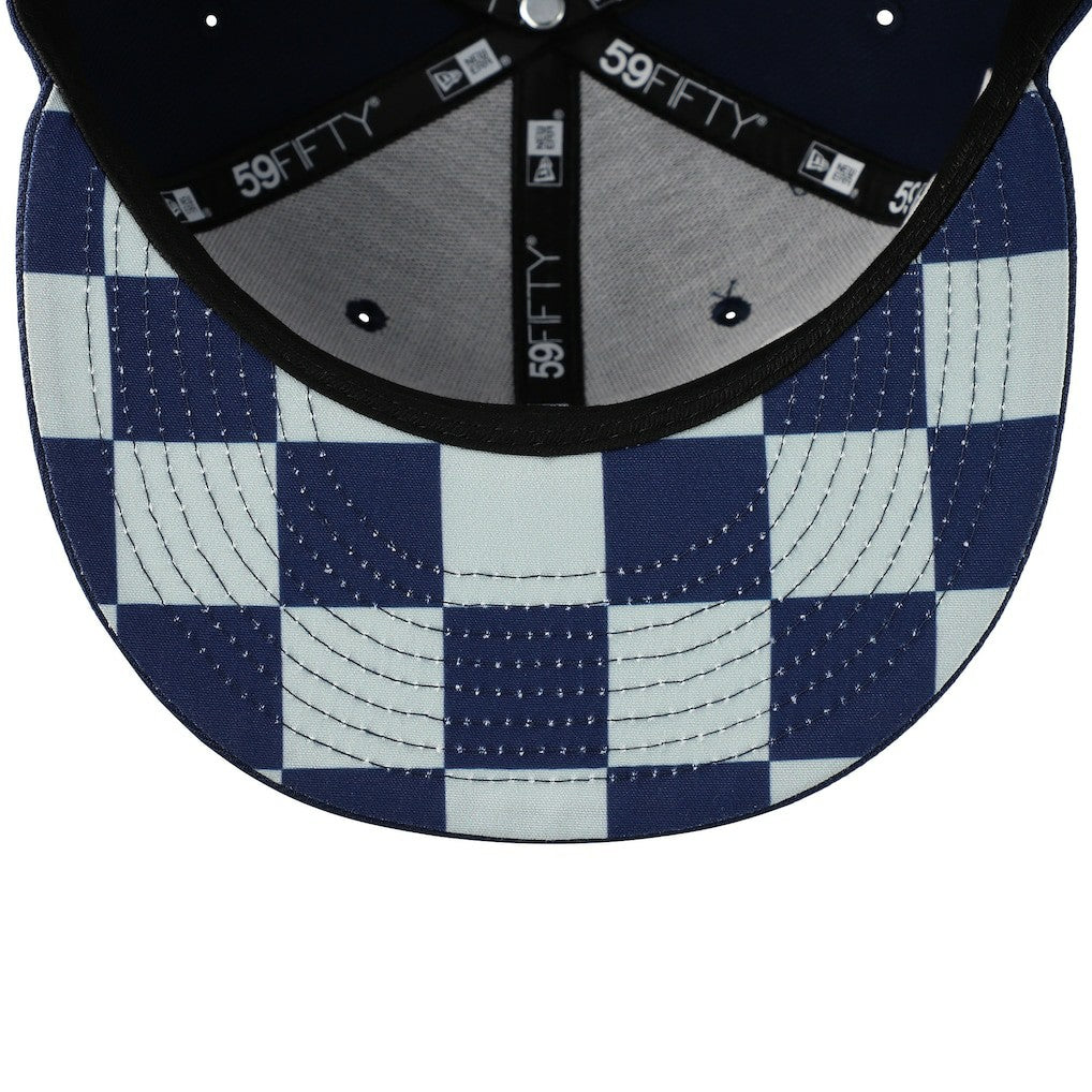 New England Patriots New Era Checkered Undervisor 59FIFTY Fitted Hat Navy