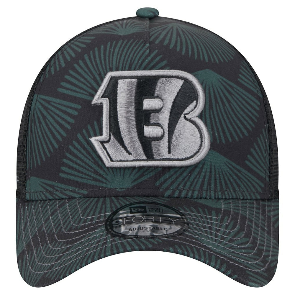 Cincinnati Bengals New Era Agave Trucker 9FORTY Adjustable Hat Black