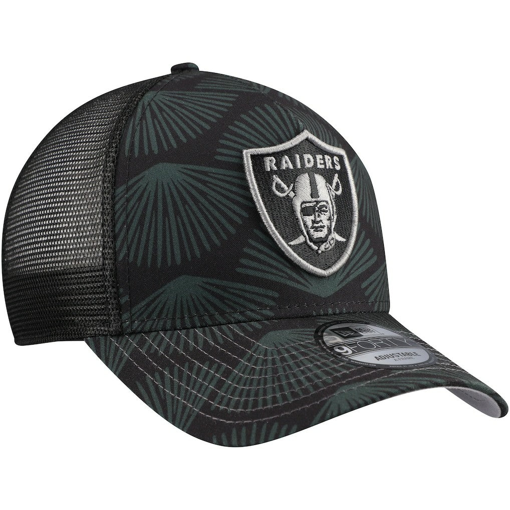 Las Vegas Raiders New Era Agave Trucker 9FORTY Adjustable Hat Black
