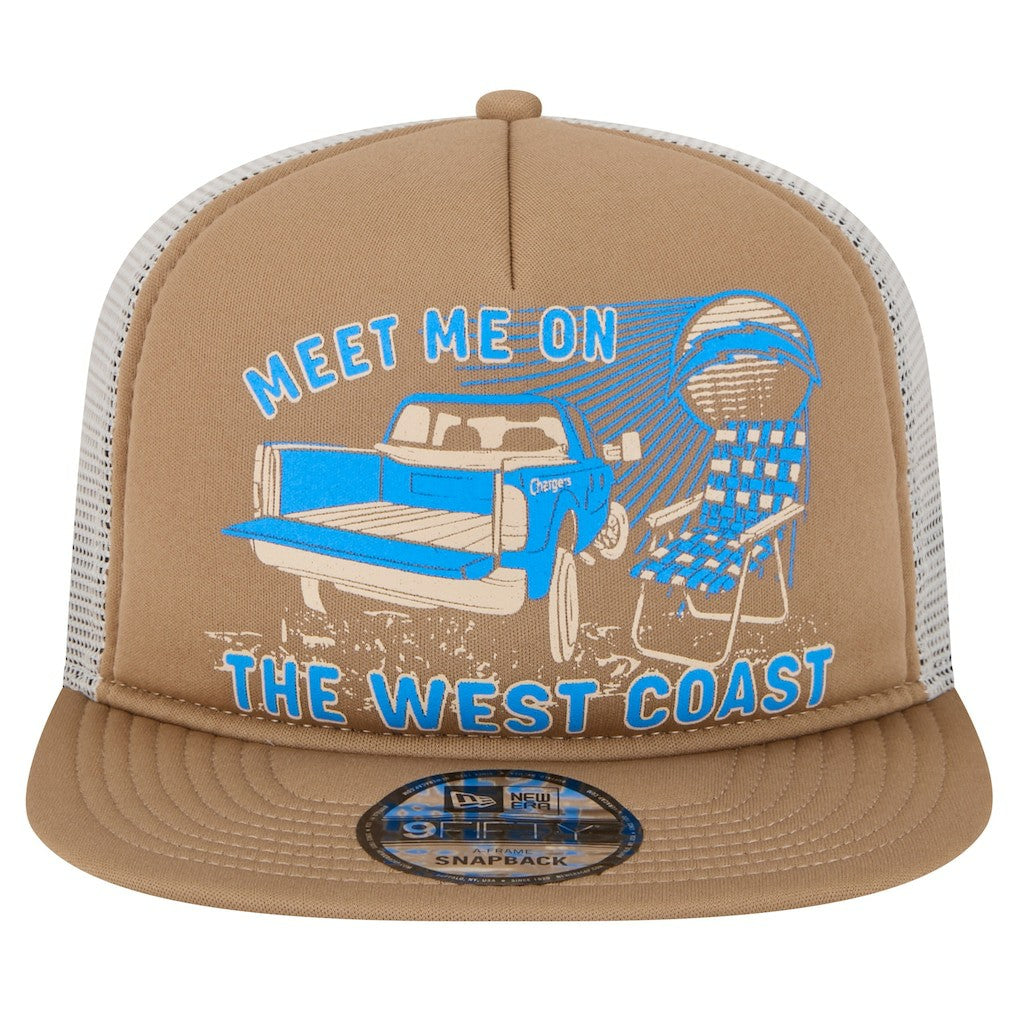 Los Angeles Chargers New Era Meet Me 9FIFTY Snapback Hat Tan