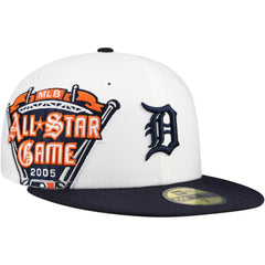 Detroit Tigers New Era Major Sidepatch 59FIFTY Fitted Hat - White/Navy - New Era Discount