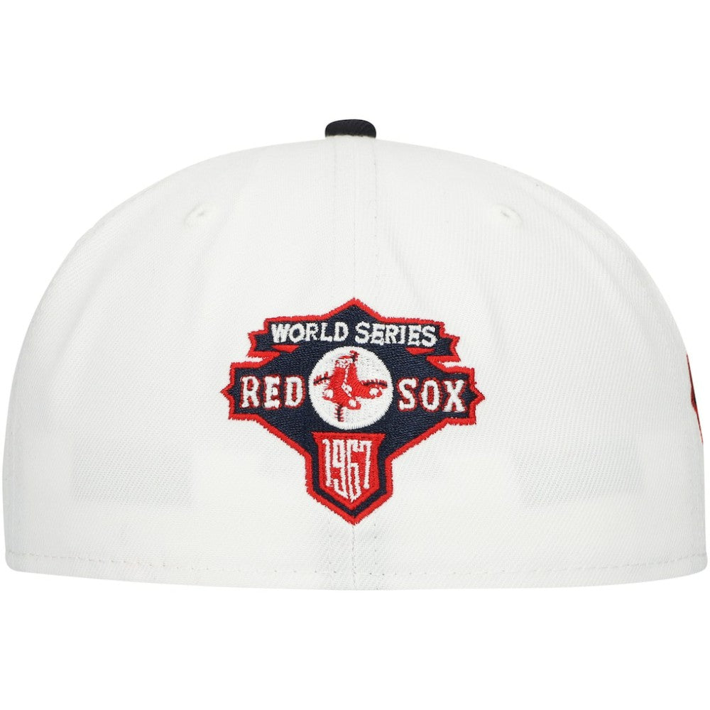 Boston Red Sox New Era Major Sidepatch 59FIFTY Fitted Hat - White/Navy - New Era on Sale