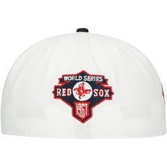 Boston Red Sox New Era Major Sidepatch 59FIFTY Fitted Hat - White/Navy - New Era on Sale