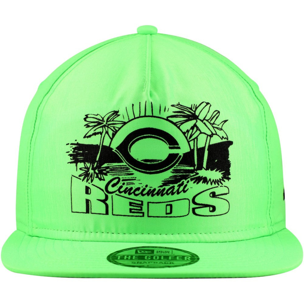Cincinnati Reds New Era Neon Golfer Snapback Hat - Green - New Era Sale