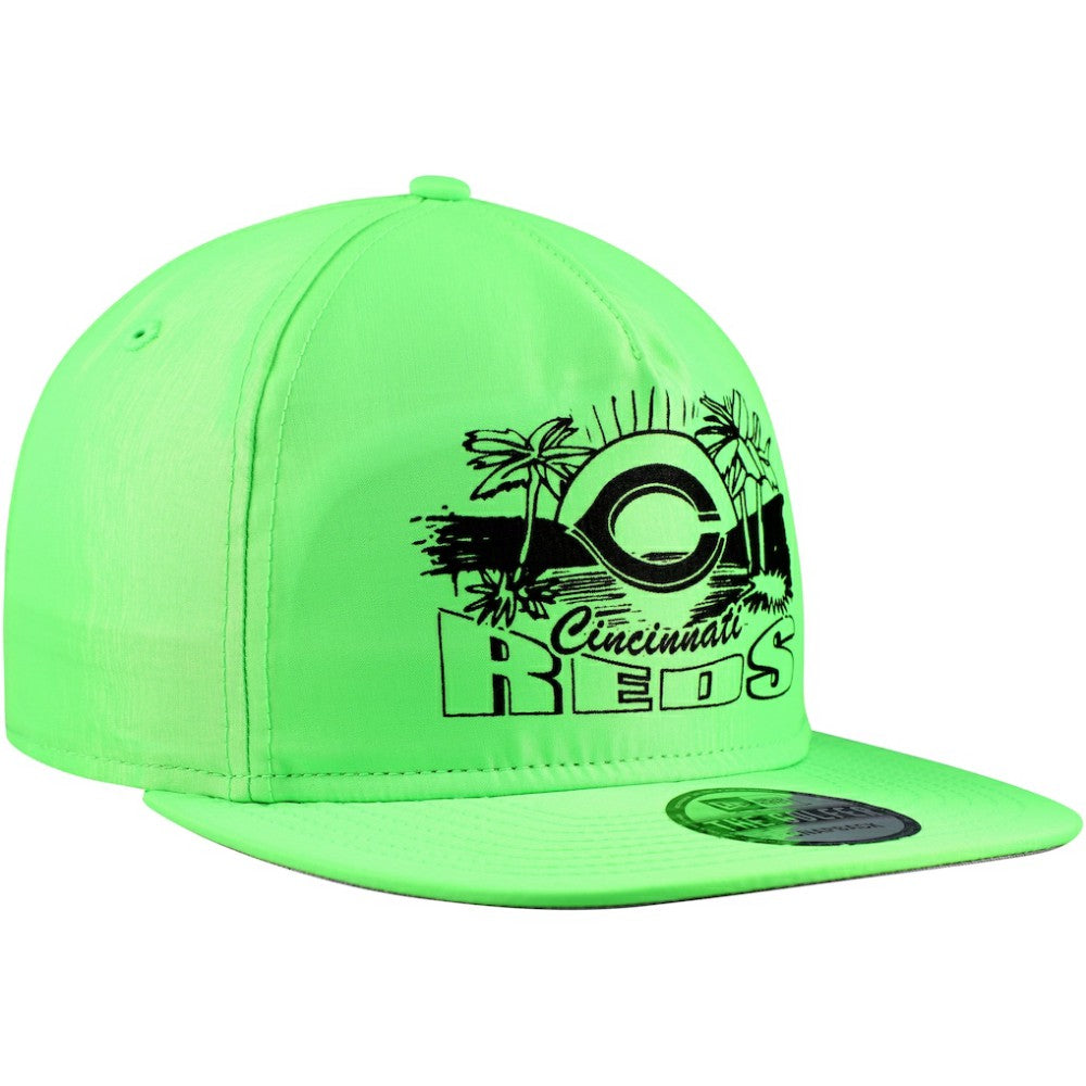 Cincinnati Reds New Era Neon Golfer Snapback Hat - Green - New Era Sale