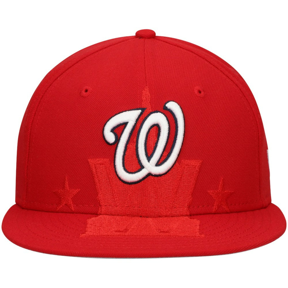 Washington Nationals New Era Shadow Logo 59FIFTY Fitted Hat - Red - New Era on Sale