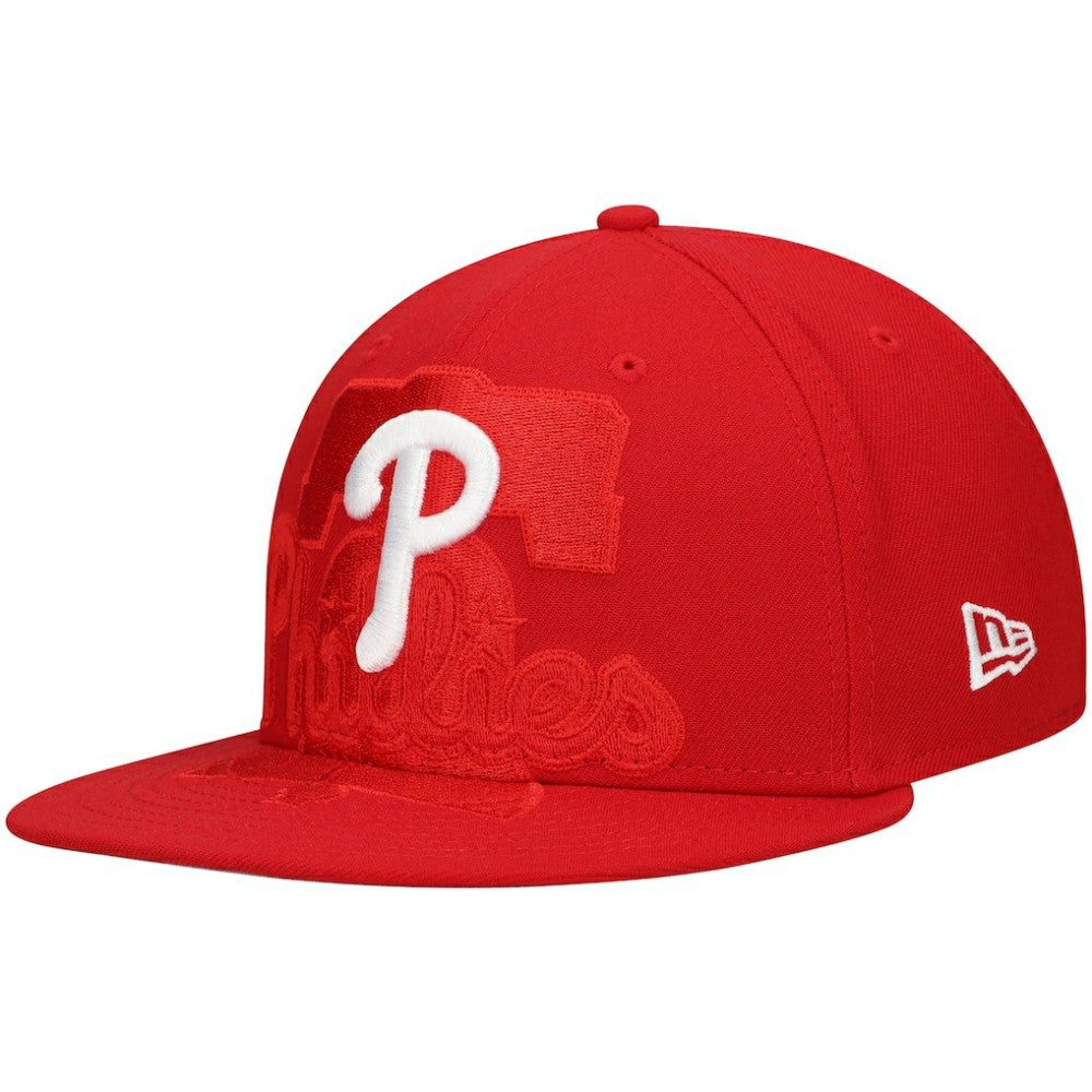 Philadelphia Phillies New Era Shadow Logo 59FIFTY Fitted Hat - Red - New Era Lifestyle