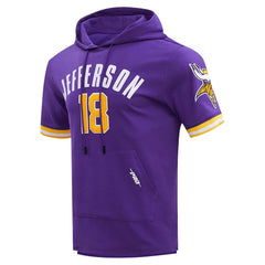 Justin Jefferson Minnesota Vikings Pro Standard Player Name & Number Hoodie T-Shirt Purple