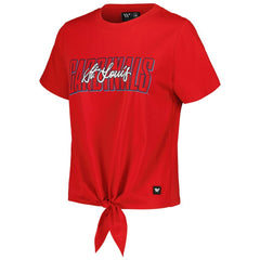 St. Louis Cardinals The Wild Collective Women's Twist Front T-Shirt - Red - MLB Discount