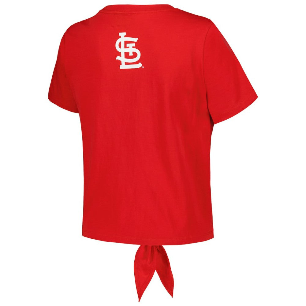 St. Louis Cardinals The Wild Collective Women's Twist Front T-Shirt - Red - MLB Discount