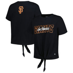 San Francisco Giants The Wild Collective Women's Twist Front T-Shirt - Black - MLB Lifestyle