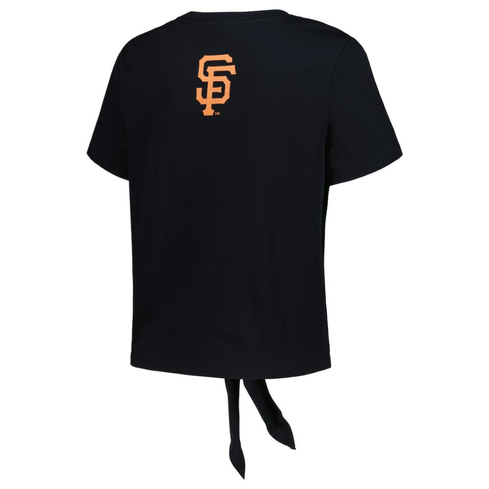 San Francisco Giants The Wild Collective Women's Twist Front T-Shirt - Black - MLB Lifestyle