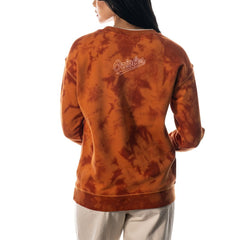 Baltimore Orioles The Wild Collective Women's Overdyed Pullover Sweatshirt - Orange - MLB on Sale