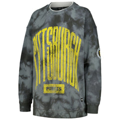 Pittsburgh Pirates The Wild Collective Women's Overdyed Pullover Sweatshirt - Charcoal - MLB Online