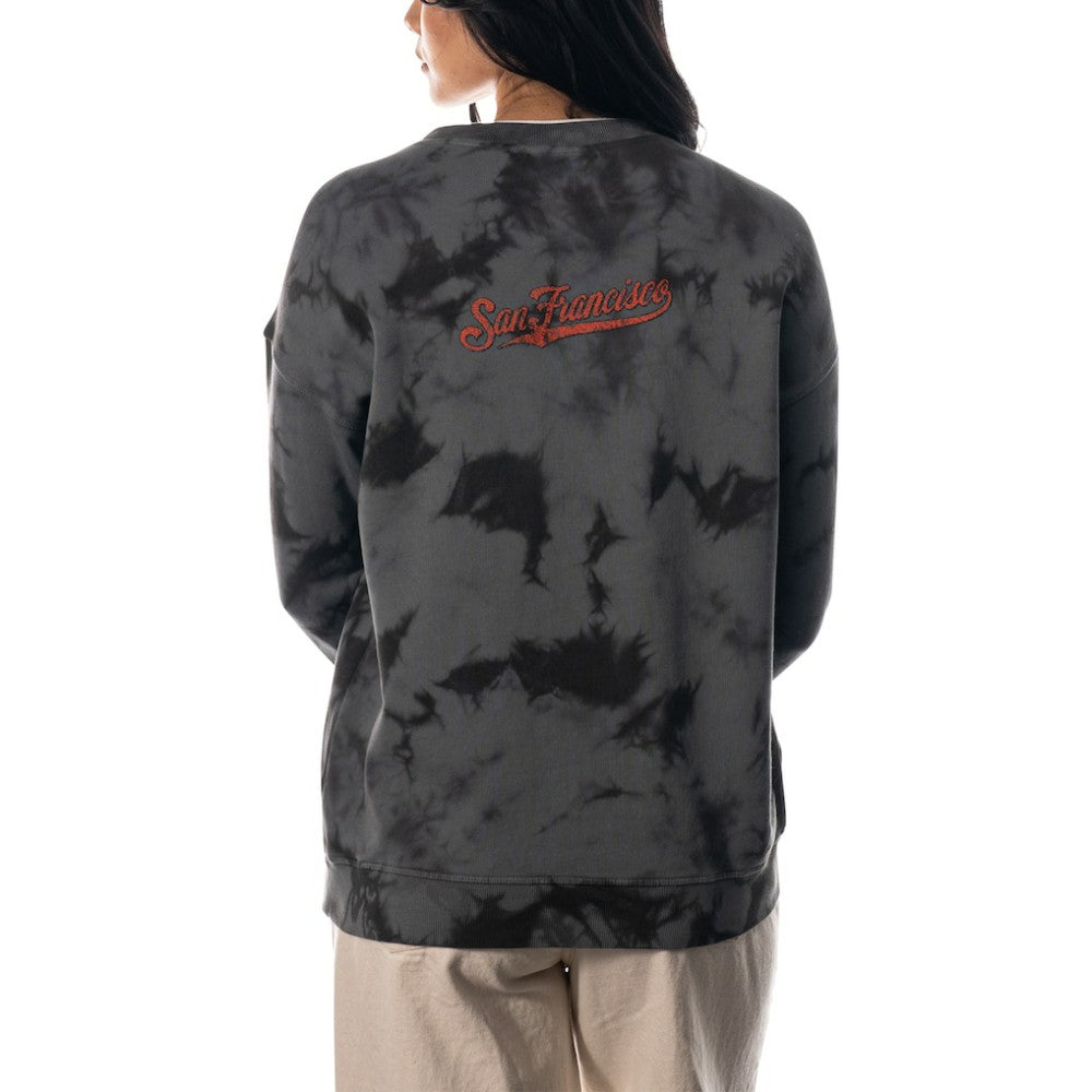 San Francisco Giants The Wild Collective Women's Overdyed Pullover Sweatshirt - Charcoal - MLB Sale