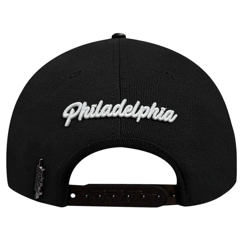 Philadelphia 76ers Pro Standard Paint the City Pinch Front Snapback Hat Black