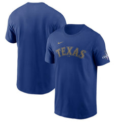 Texas Rangers Nike 2024 Gold Collection Wordmark T-Shirt - Royal - Nike Online