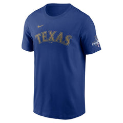 Texas Rangers Nike 2024 Gold Collection Wordmark T-Shirt - Royal - Nike Online