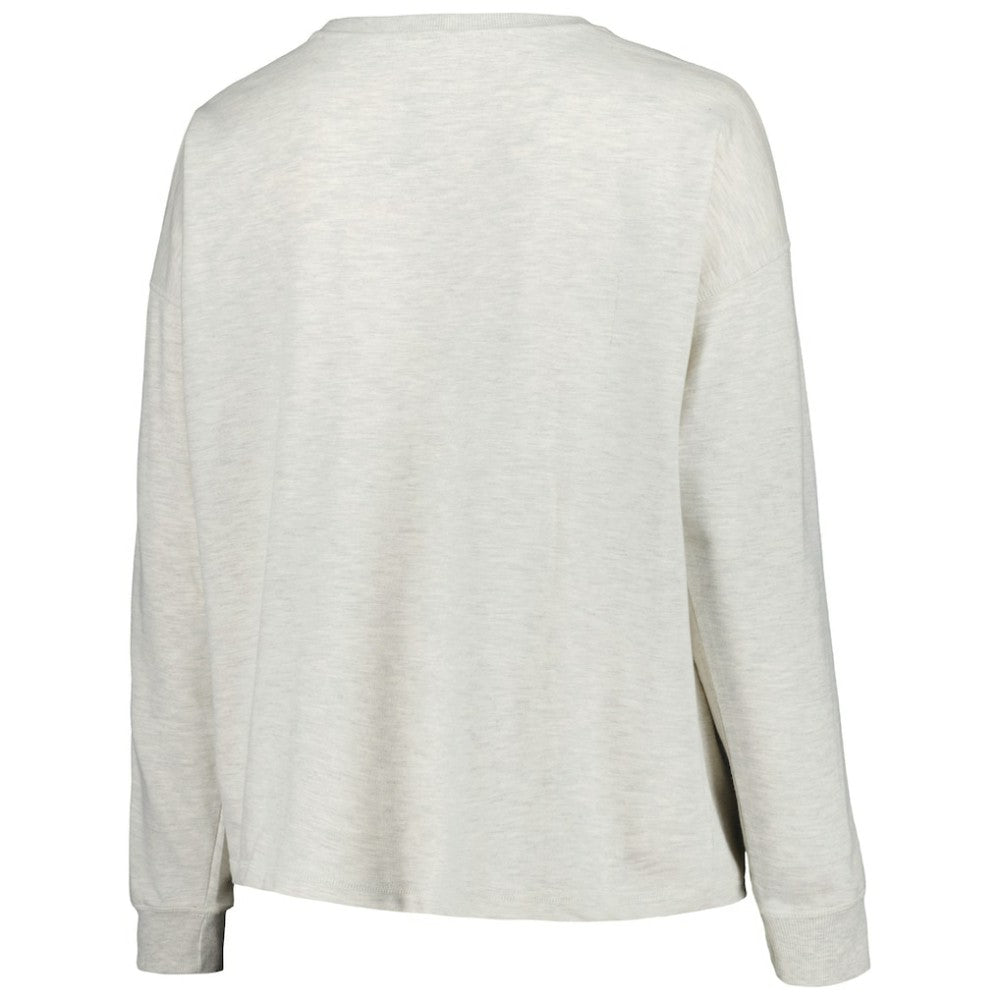 Atlanta Braves Profile Women's Plus Size French Terry Pullover Sweatshirt - Oatmeal - MLB Lifestyle
