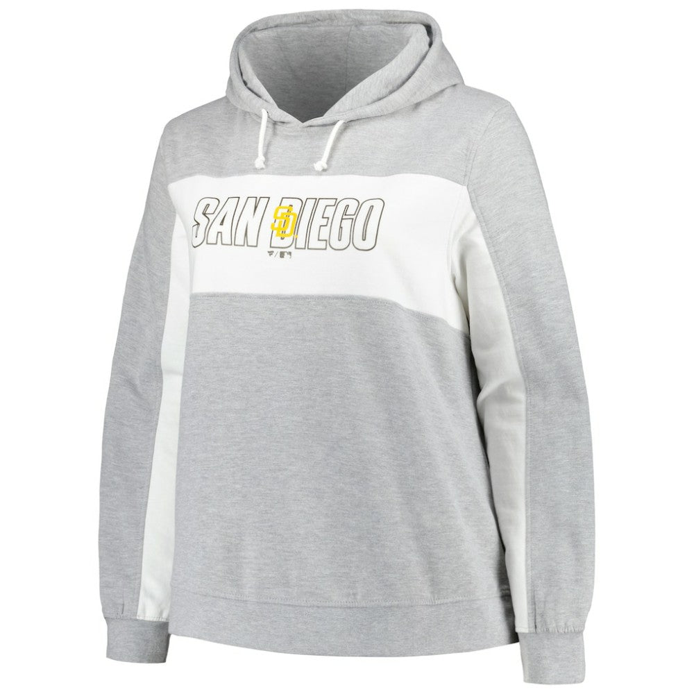 Profile San Diego Padres Women's Plus Size Pullover Hoodie - Heather Gray - MLB Online