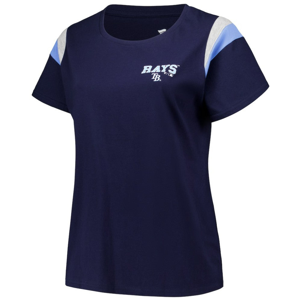 Tampa Bay Rays Profile Women's Plus Size Scoop Neck T-Shirt - Navy - MLB on Sale