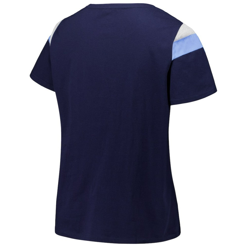 Tampa Bay Rays Profile Women's Plus Size Scoop Neck T-Shirt - Navy - MLB on Sale