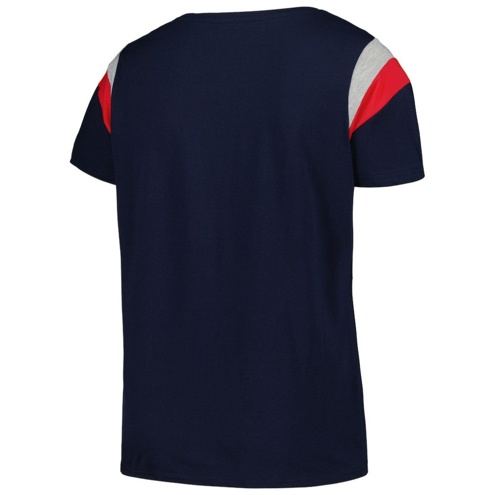 Atlanta Braves Profile Women's Plus Size Scoop Neck T-Shirt - Navy - MLB on Sale