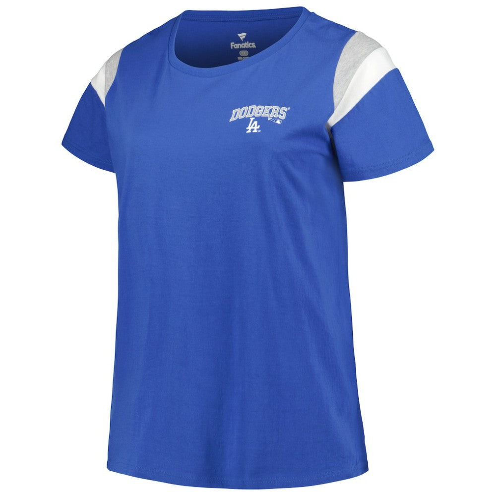 Los Angeles Dodgers Profile Women's Plus Size Scoop Neck T-Shirt - Royal - MLB Lifestyle