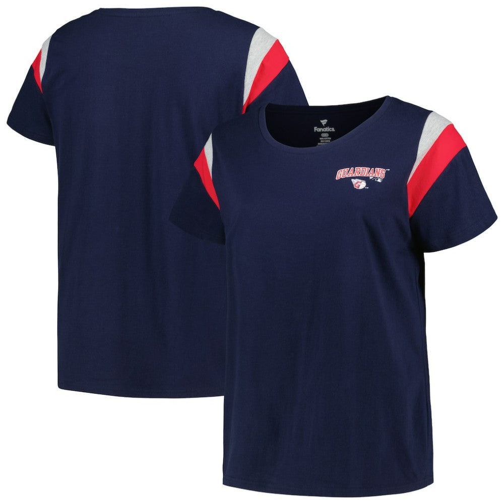 Cleveland Guardians Profile Women's Plus Size Scoop Neck T-Shirt - Navy - MLB Sale