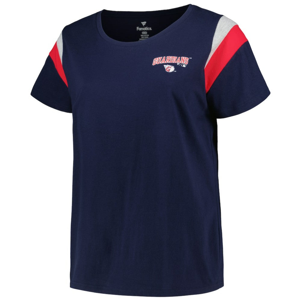 Cleveland Guardians Profile Women's Plus Size Scoop Neck T-Shirt - Navy - MLB Sale