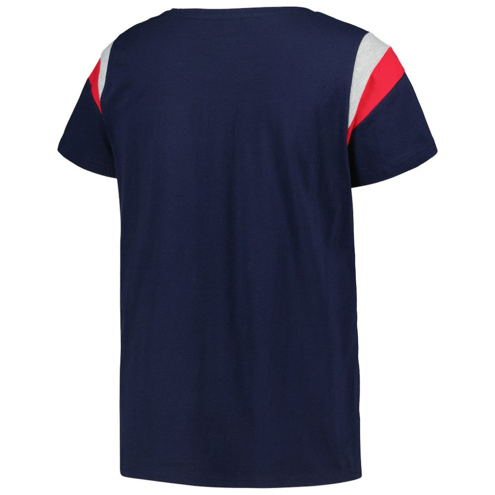 Cleveland Guardians Profile Women's Plus Size Scoop Neck T-Shirt - Navy - MLB Sale