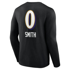 Roquan Smith Baltimore Ravens Team Wordmark Player Name & Number Long Sleeve T-Shirt Black