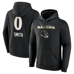 Roquan Smith Baltimore Ravens Team Wordmark Player Name & Number Pullover Hoodie Black