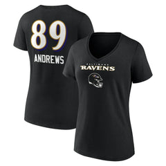 Mark Andrews Baltimore Ravens Women's Team Wordmark Player Name & Number V-Neck T-Shirt Black