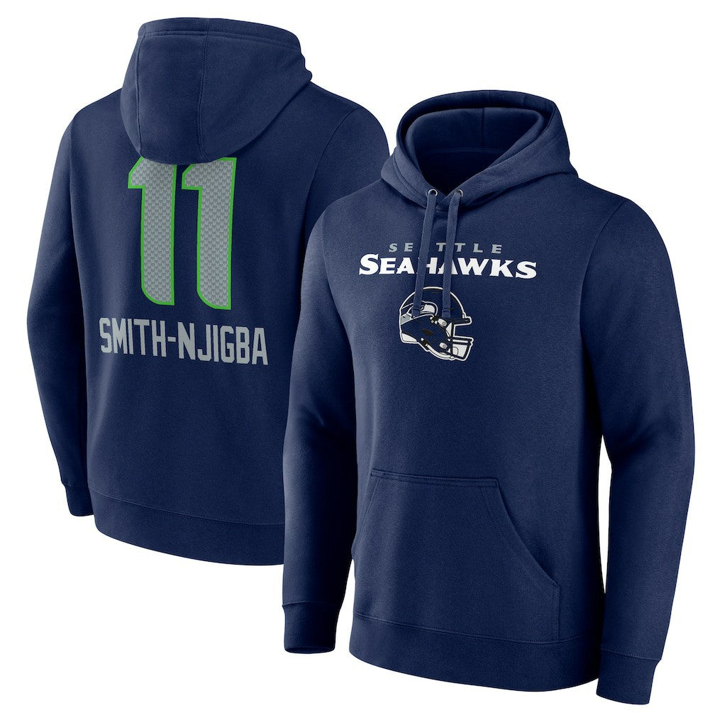Jaxon Smith-Njigba Seattle Seahawks Team Wordmark Player Name & Number Pullover Hoodie College Navy