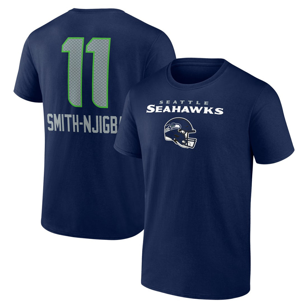 Jaxon Smith-Njigba Seattle Seahawks Team Wordmark Player Name & Number T-Shirt College Navy