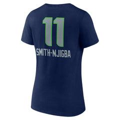 Jaxon Smith-Njigba Seattle Seahawks Women's Team Wordmark Player Name & Number V-Neck T-Shirt College Navy