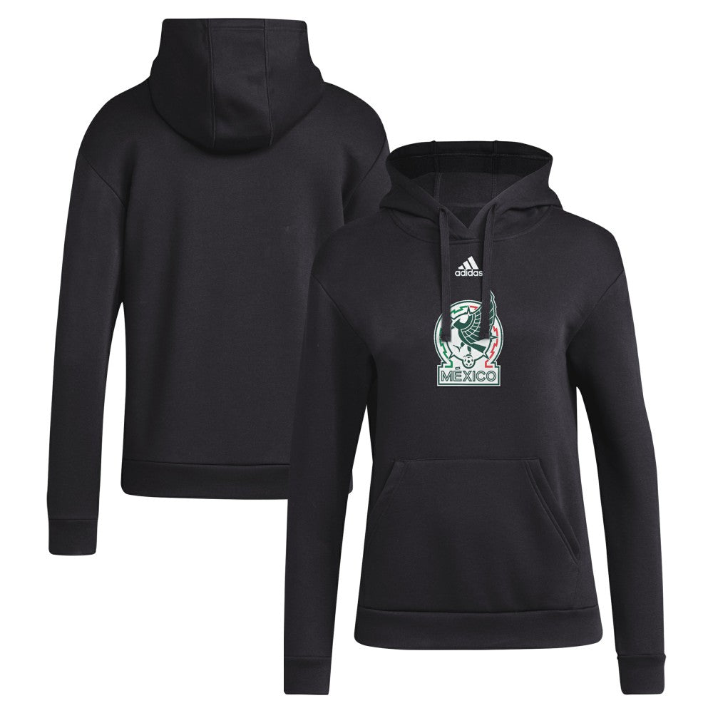Mexico National Team Women's Crest Pullover Hoodie Black - Adidas