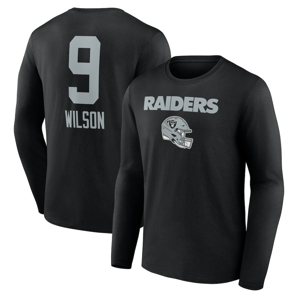 Tyree Wilson Las Vegas Raiders Team Wordmark Player Name & Number Long Sleeve T-Shirt Black
