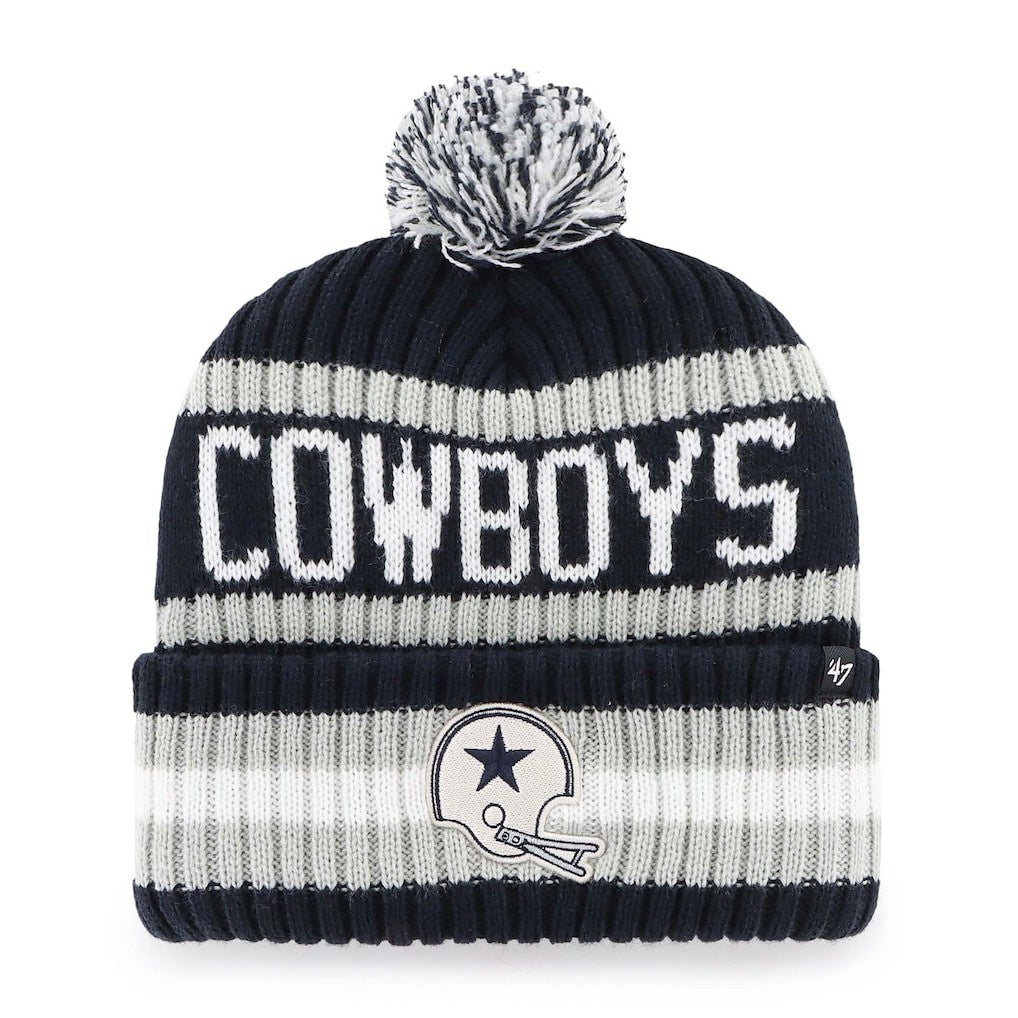 47 brand Dallas Cowboys '47 Bering Cuffed Knit Hat with Pom Navy