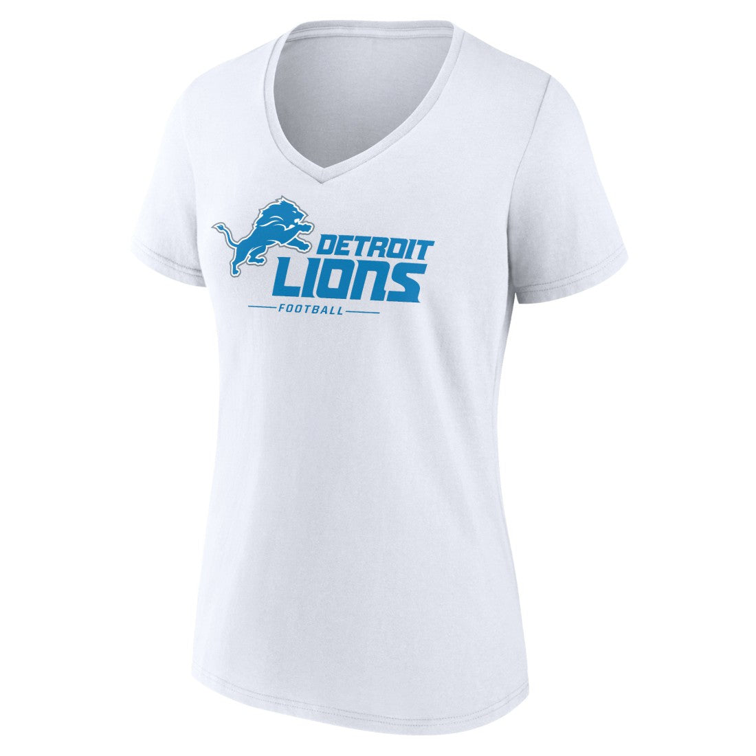 Detroit Lions Women's Lock Up V-Neck T-Shirt White