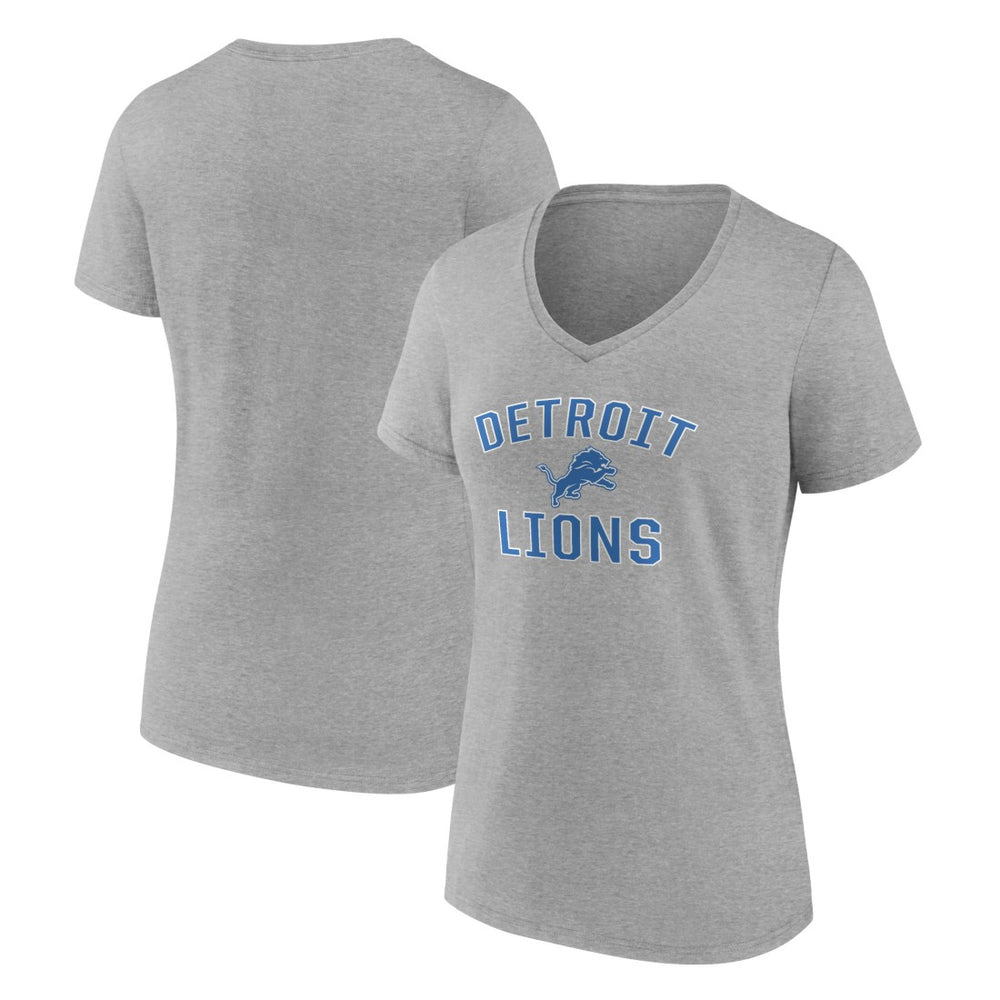 Detroit Lions Women's Victory Arch V-Neck T-Shirt Gray